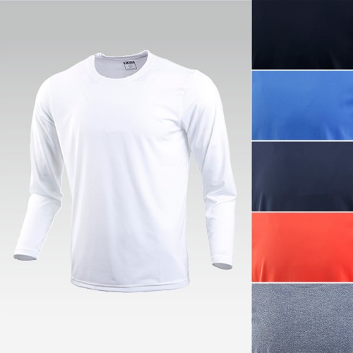 국산 남성 여성 여름 기능성 긴팔 라운드 스판 냉감 티셔츠  85-110