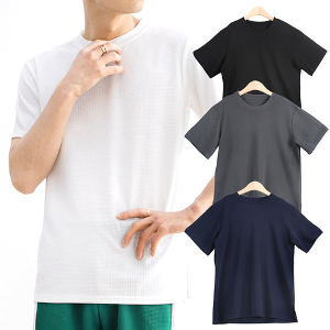 남성 여성 공용 루즈핏 라운드넥 반팔 티셔츠 기본 무지 엠보싱